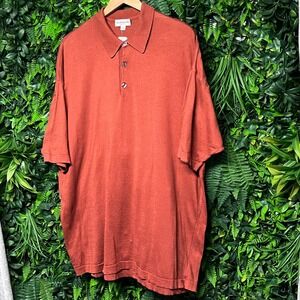 Pronto Uomo Polo Shirt Men's 2XLT Rust Orange Short Sleeve Made in‎ Italy 3520